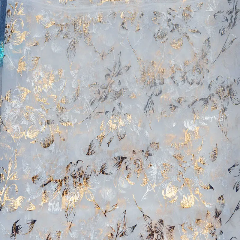 organza fabric with metallic foil