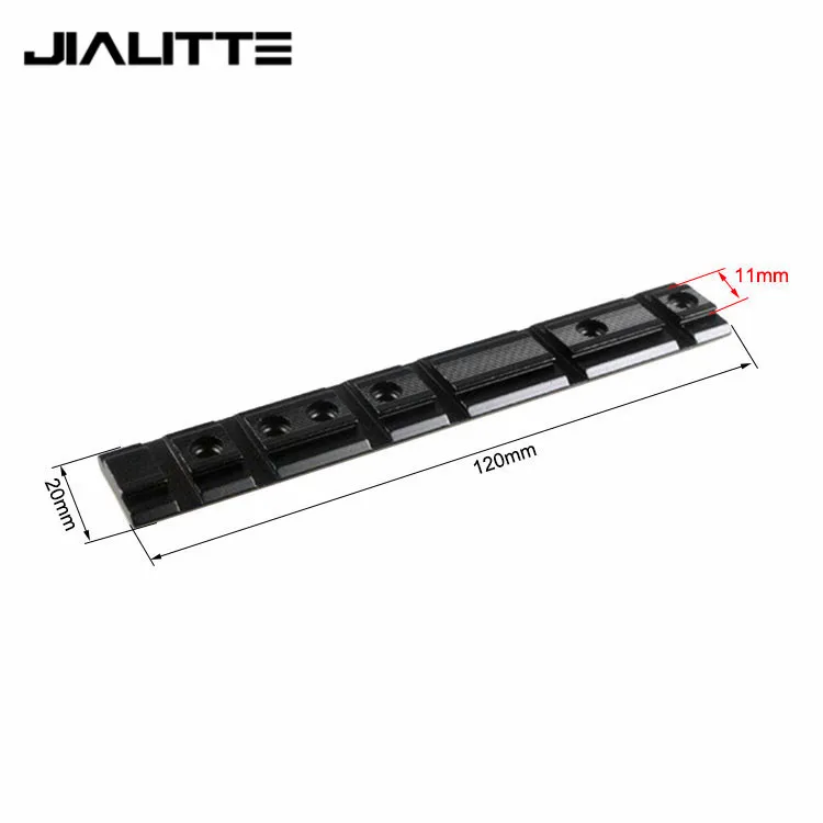 Jialitte Manufacturer Airsoft Accessories 120mm top rail 20mm Picatinny Weaver 11mm Dovetail Base rail Scope Mount
