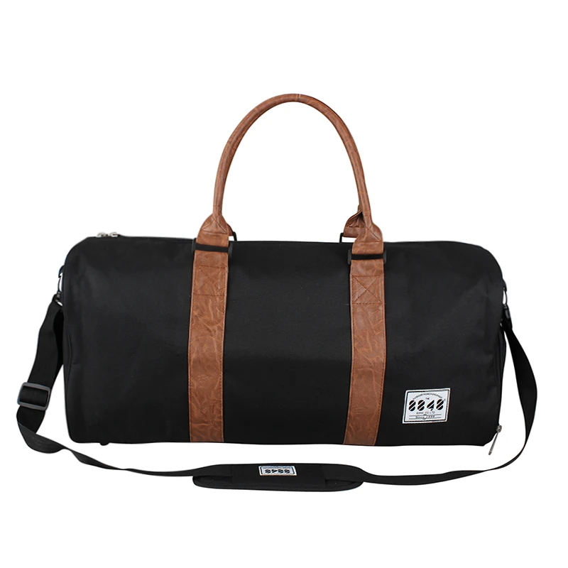
Fashionable Durable Black 500D Polyester Mens Sports Duffle Bag 