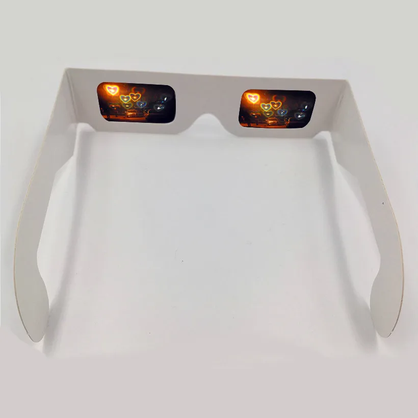 Heart Effect Paper Diffraction Glasses Wholesale,See Hearts,3D Fireworks Adult Unisex Bulk Cardboard Rave EDM Party Glasses
