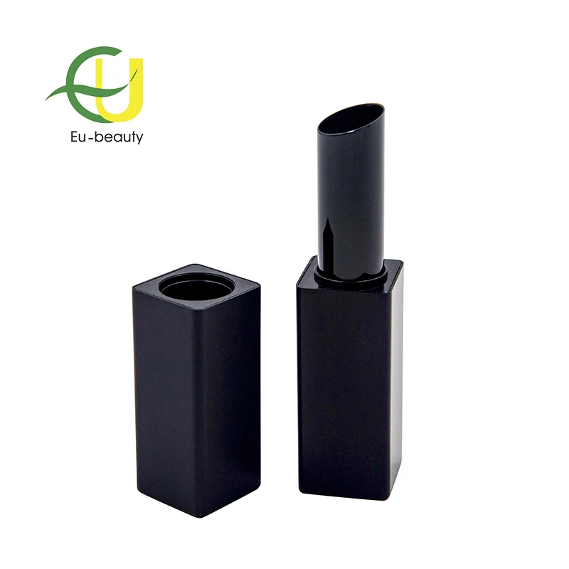 
High-grade black square magnet metal lipstick tube 