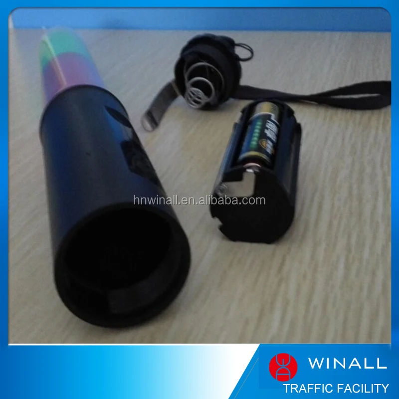 Handheld Portable Short Anti-slip magnetic handle top torch led warning wands traffic duty safety batons with clips