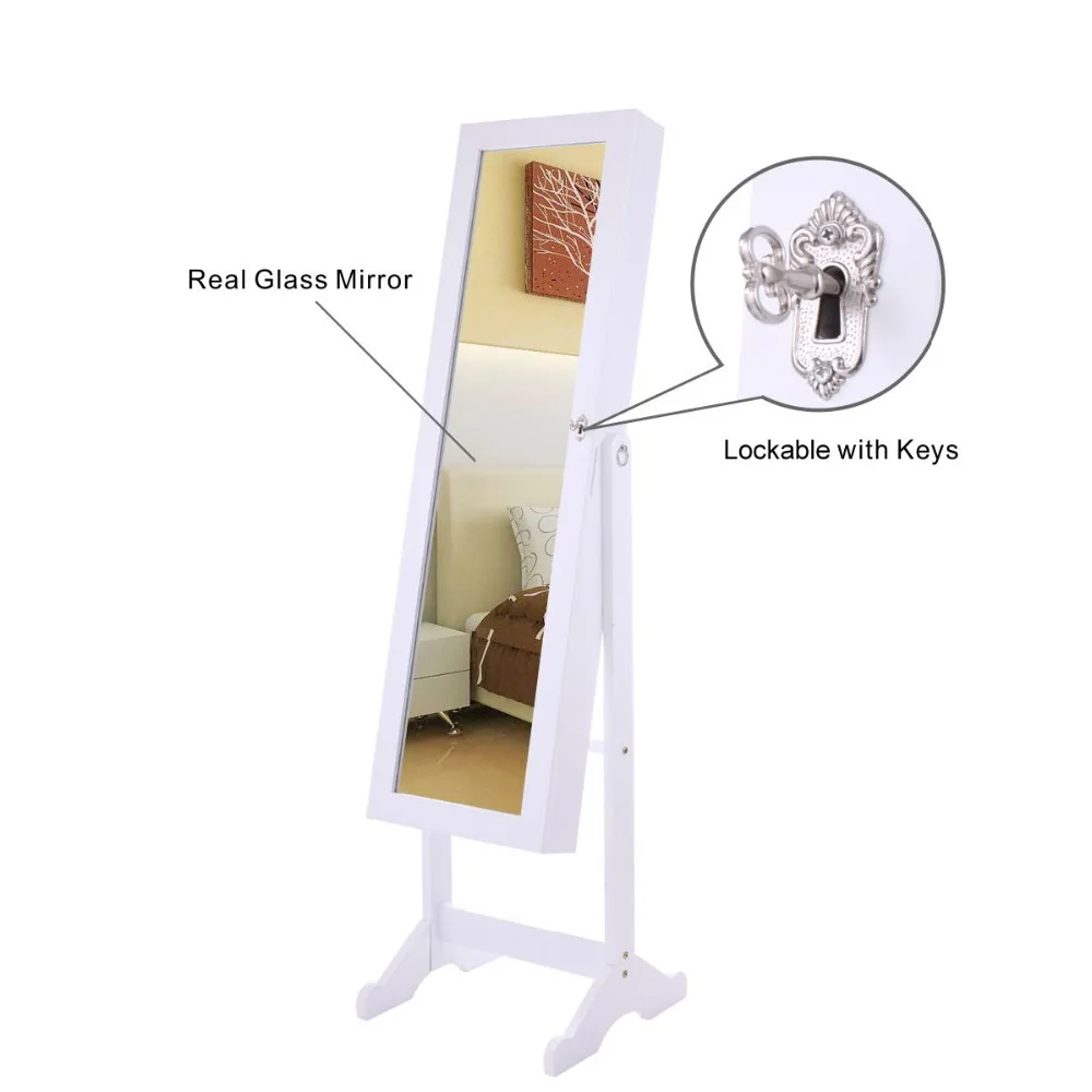 Wholesale Standing Display jewelry mirror armoire wall mount organizer