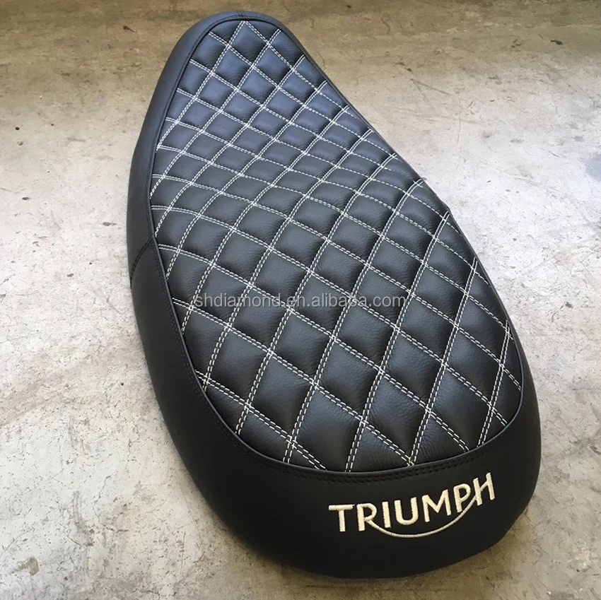 Bonneville T100 Leather custom scrambler seat Cushion/Thruxton saddle/triumph streettwin900 Seat/T120 classic diamond selle