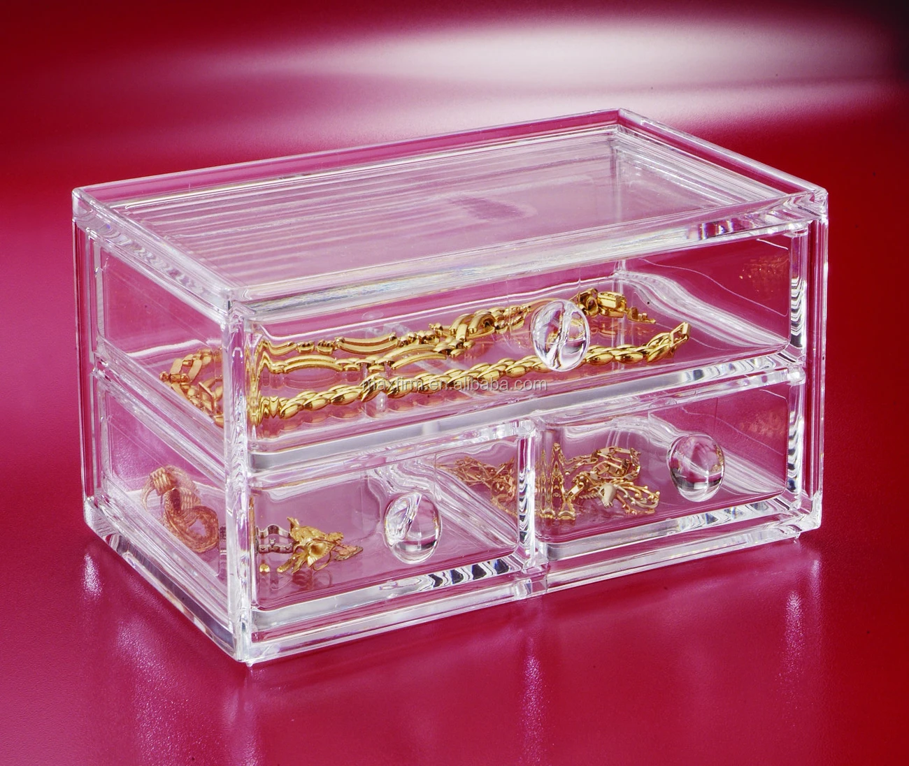 CLEAR 100% Acrylic jewelry organizer drawer storage ORGANIZER