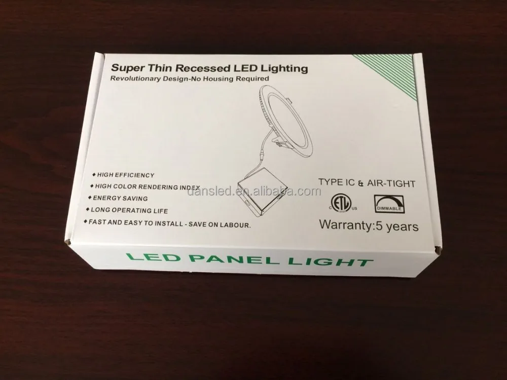Triac dimmable IC Номинальный коммерческий CE ETL Список 4 дюймов 6 дюймов 5 дюймов 7 дюймов 8 дюймов Тонкий светодиодный встраиваемый потолочный светильник