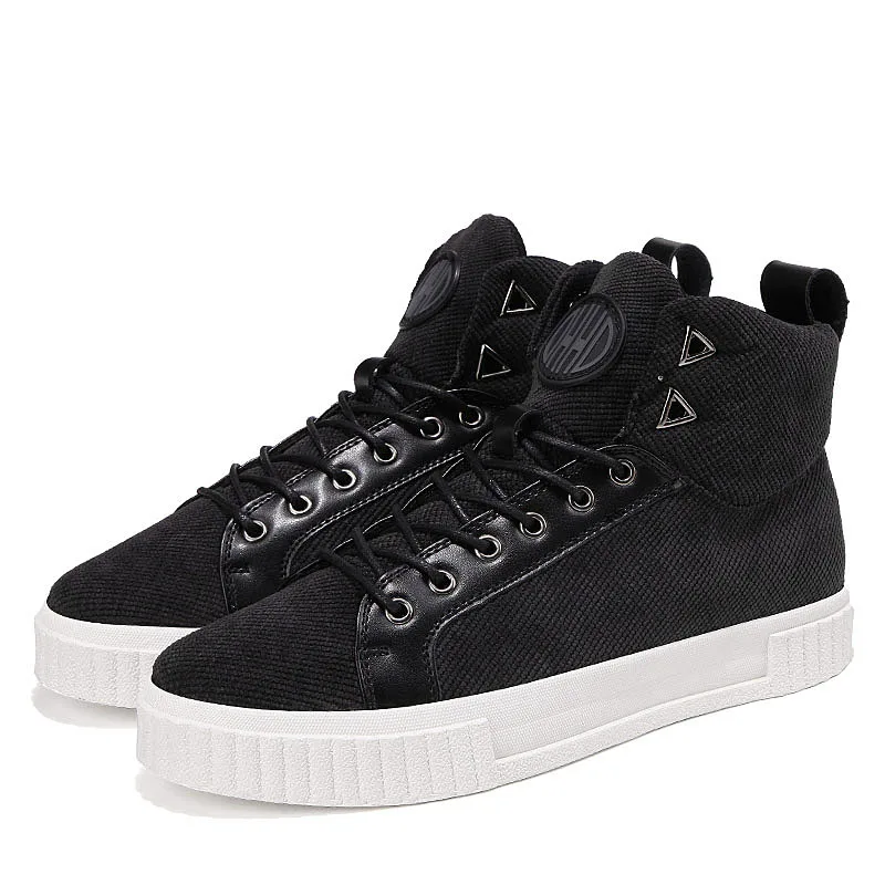 Новый стиль, высокие мужские спортивные туфли из парусины, брендовая обувь на плоской подошве на заказ