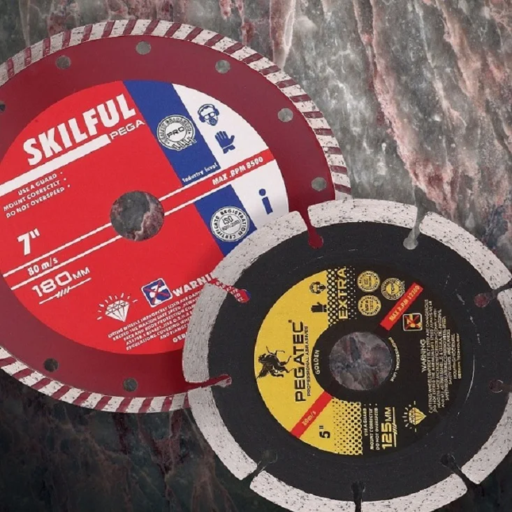 5' Angle Grinder Stone Brick Concrete Segment Diamond Cutting Wheel PEGATEC Diamond Saw Blade 80 M/s 3~5 Days ISO9001 Offered