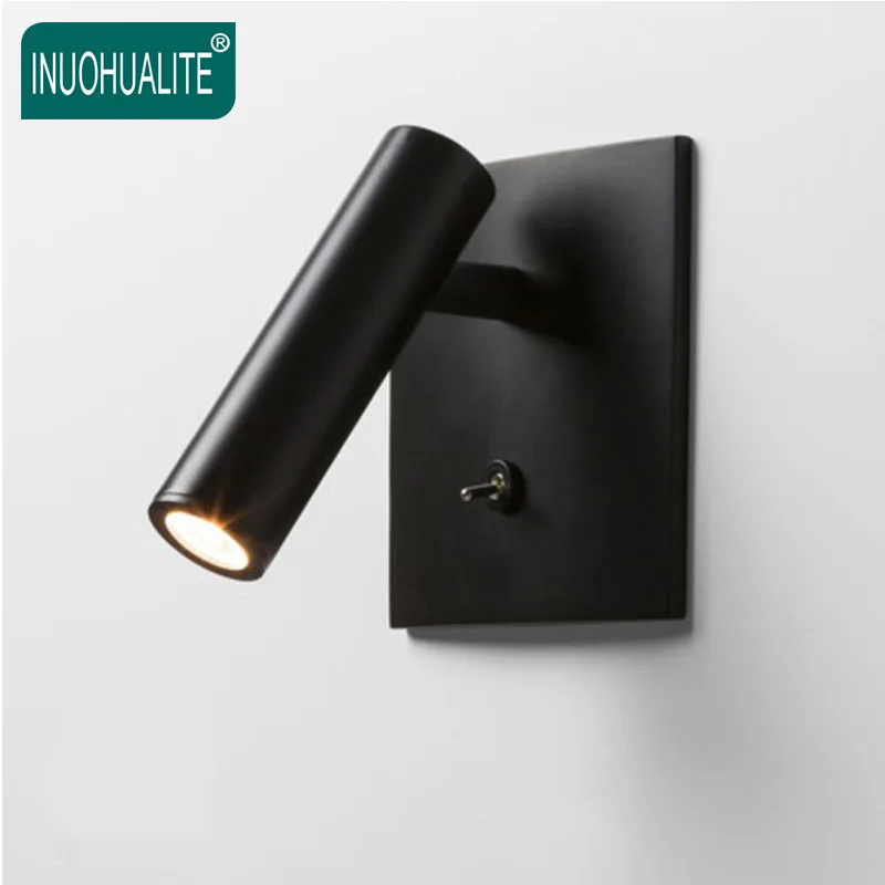 
3W LED Adjustable Hotel Headboard Lights Bed Reading Wall Lamp with switch 