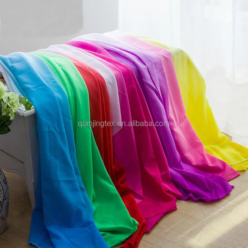 Good drapery 100% polyester plain woven printed gradient chiffon fabric for cosplay