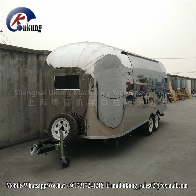UKUNG big size Mobile Airstream Food Cart/food Truck/food Trailer For Sale, Airstream with big taillight