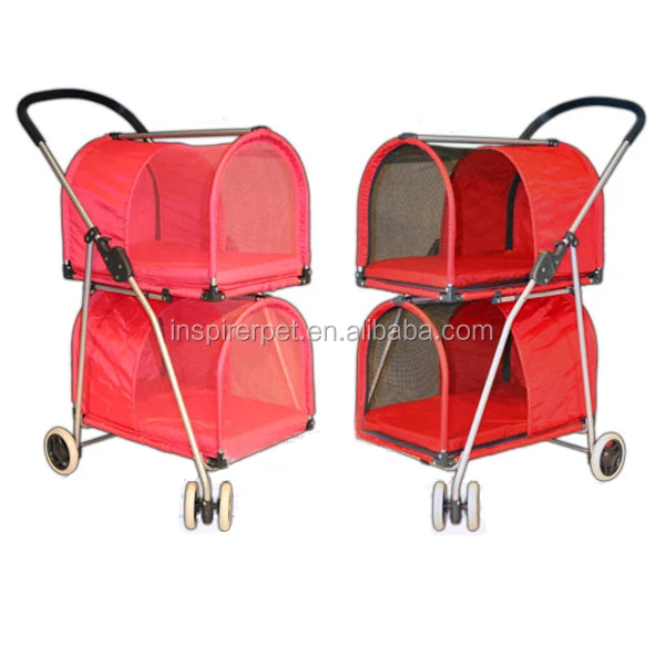 Dog Twin Pet Stroller Foldable Twin Dog Stroller Easy Walk Folding Travel Carriage for Pets & Cats