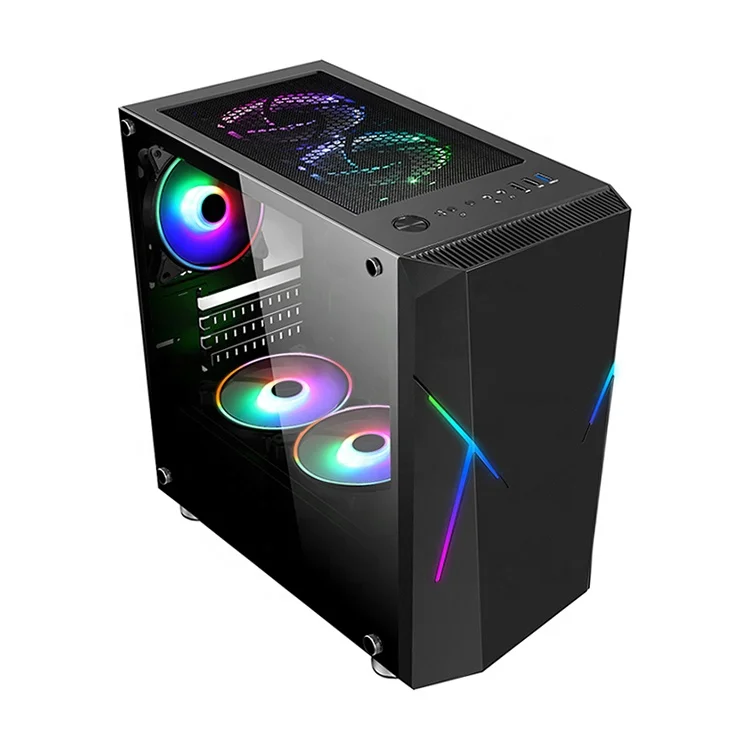 JNP новый дизайн корпуса ПК с радугой LED ленты