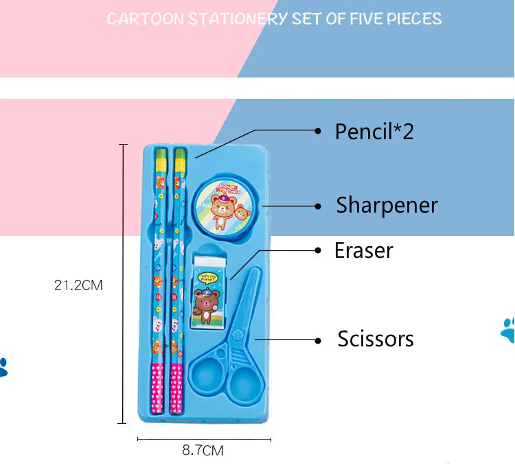 China school stationery items list with price photo cartoon cute kids stationery set back to school kawaii school supplies set