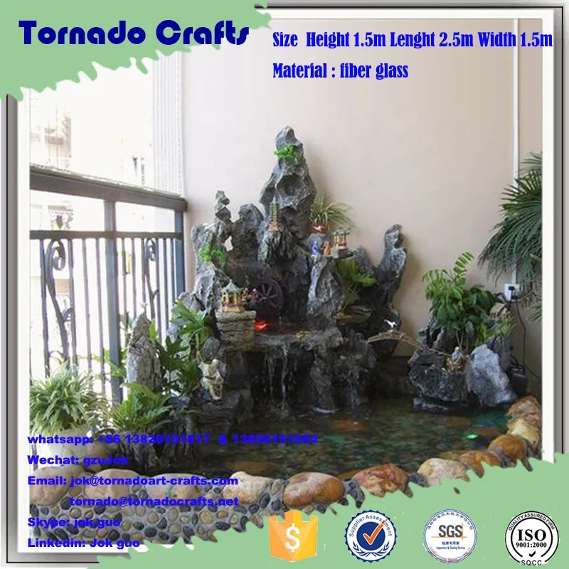 Chinese manufacturer high quality Natrual large outdoor garden stone water fountain artificial customized waterfall for sale