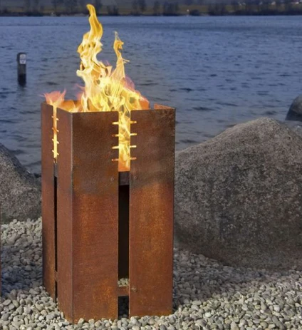 Современная Садовая портативная металлическая наружная пожарная яма из кортеновой стали