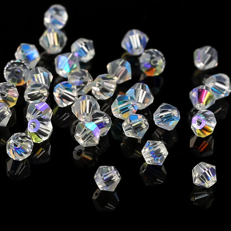Высококачественные стеклянные бусины прозрачные AB/Crystal Bicone для одежды аксессуары ожерелья