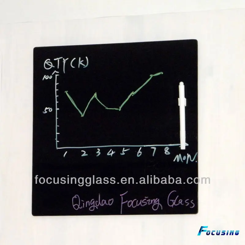 decorative magnetic tempered glass dry erase board