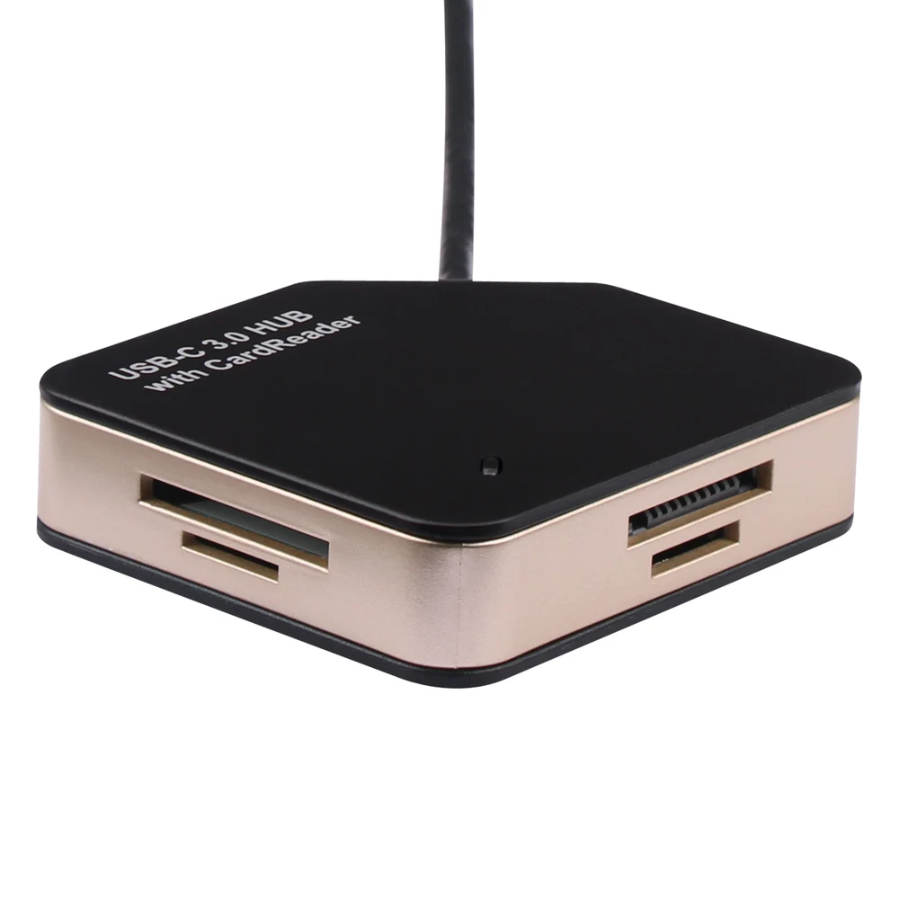 Портативный Дизайн USB Hub 3.1 Тип C с Кард-Ридер для Apple, Новый MacBook 12/Nokia N1/Chromebook Pixel 2015