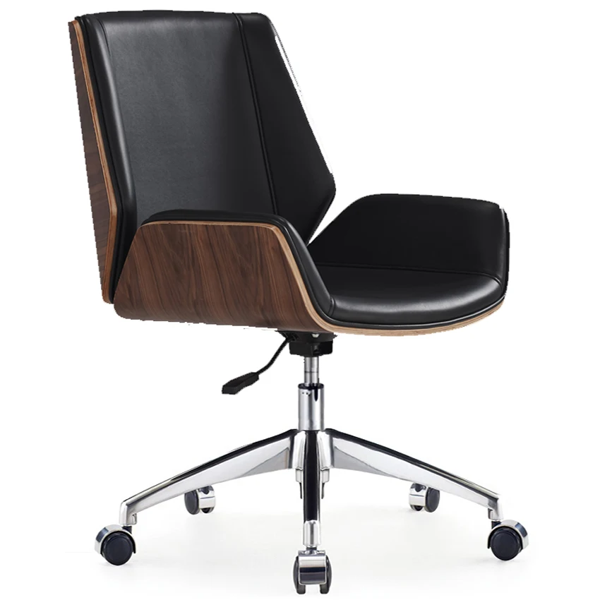 Modern office meeting room reception leather guest visitor chair with armrest