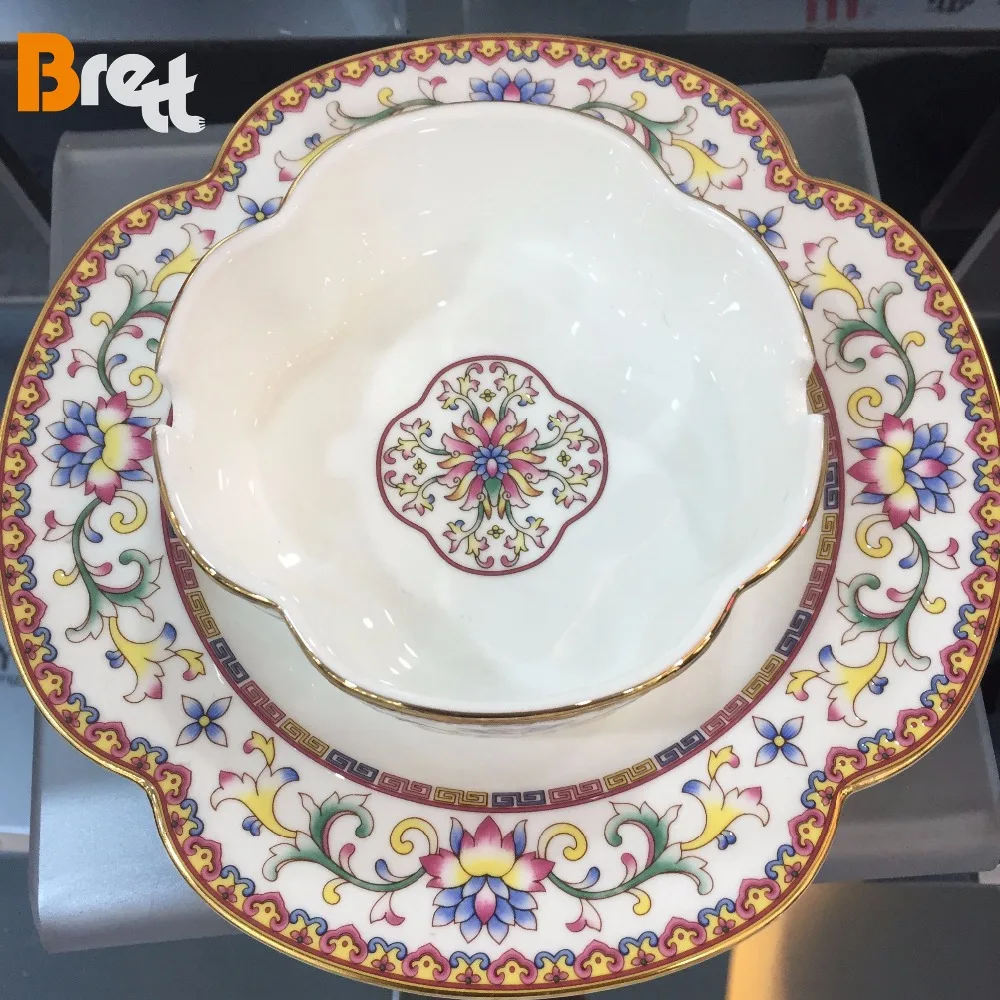 Flower Decor Wedding Ceramic Dinnerware Sets Bone China