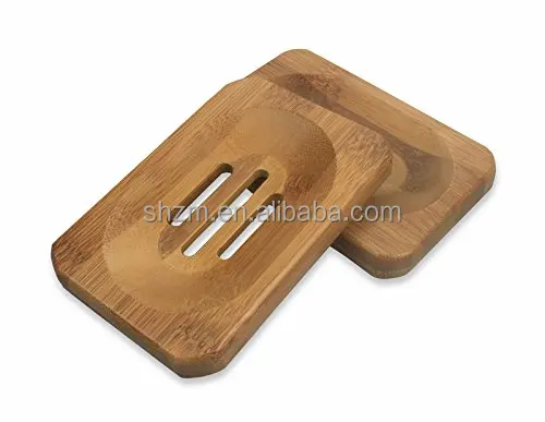 Natural Bamboo Wooden Bathroom Shower Soap Dish Storage Holder Plate Tray
