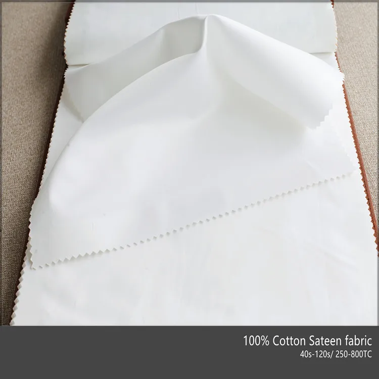 100% combed cotton high thread count sateen fabric 600 tc