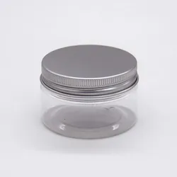 Manufacturer PET Clear Empty Plastic Jar With Aluminum/Plastic Lids