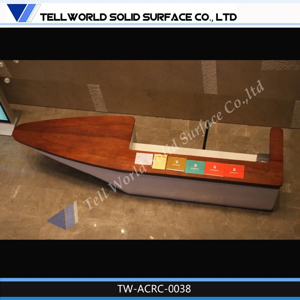 Hair Salon Reception Cashier Desks Quartz Stone Curved Reception Desk