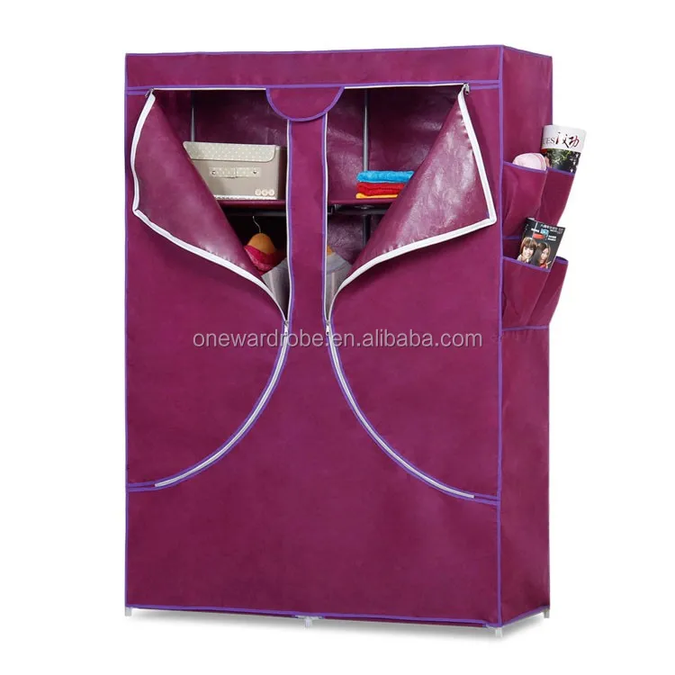 Big size zipper hermetic breathable non-woven fabric portable folding wardrobe