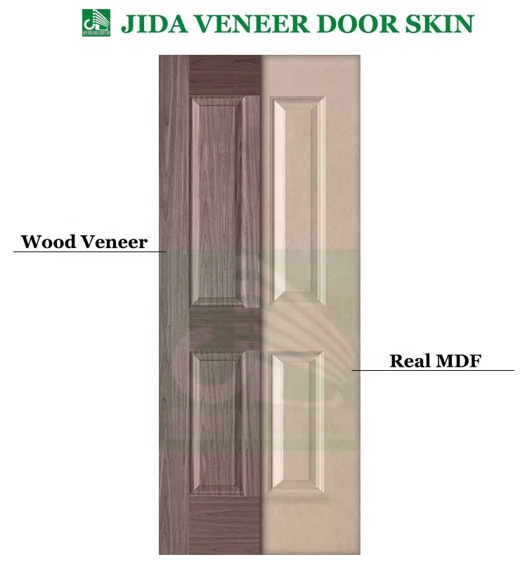 China Veneered MDF/HDF Door Skin Veneer Doorskin 