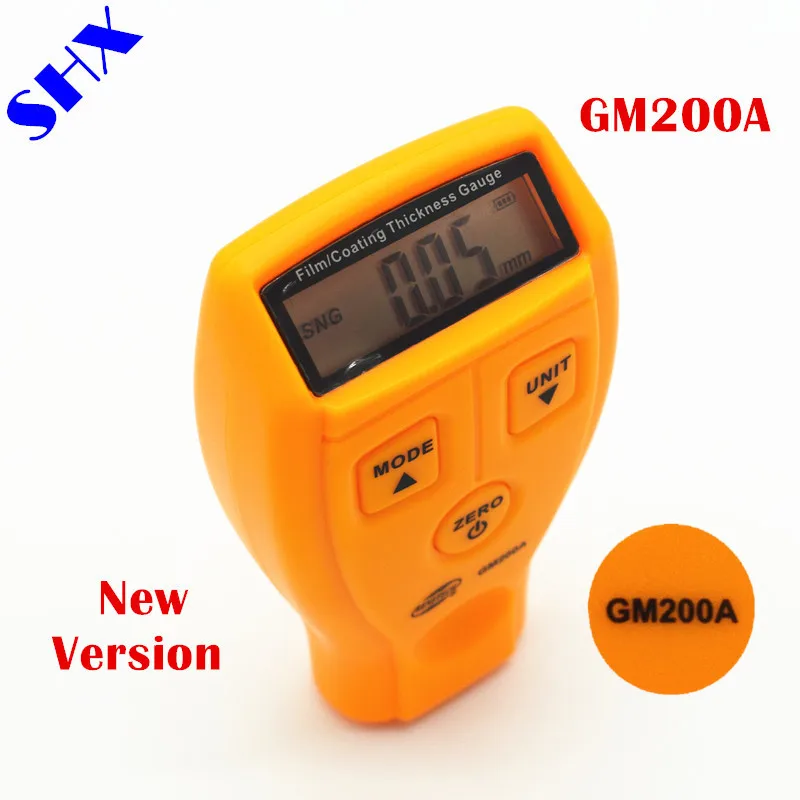 1pc Оригинальный GM200A Цифровой ЖК-дисплей Толщиномер Толщиномер Автомобильные краски Толщиномер Автоматический толщиномер