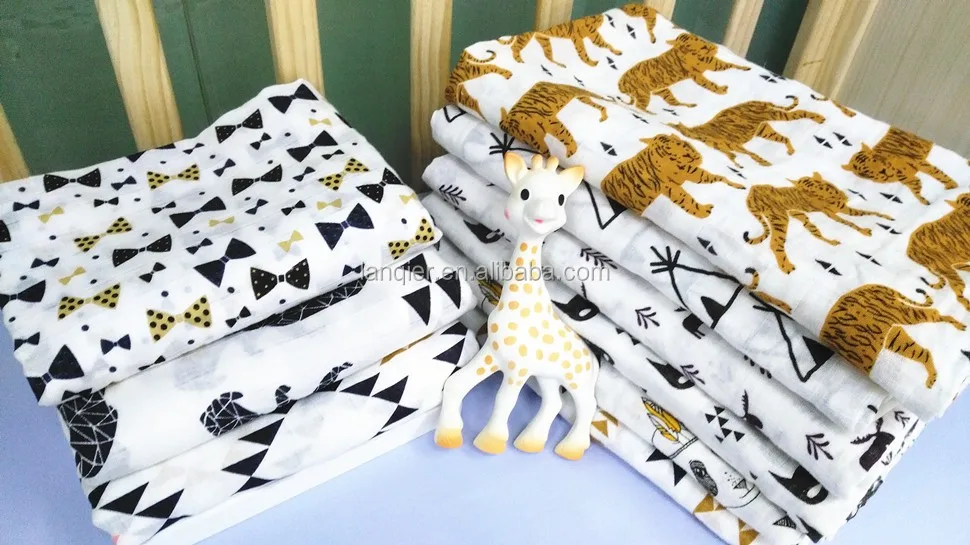 Big Sale! wholesale blankets fabric indian cotton blankets single layer muslin Soft swaddle blankets