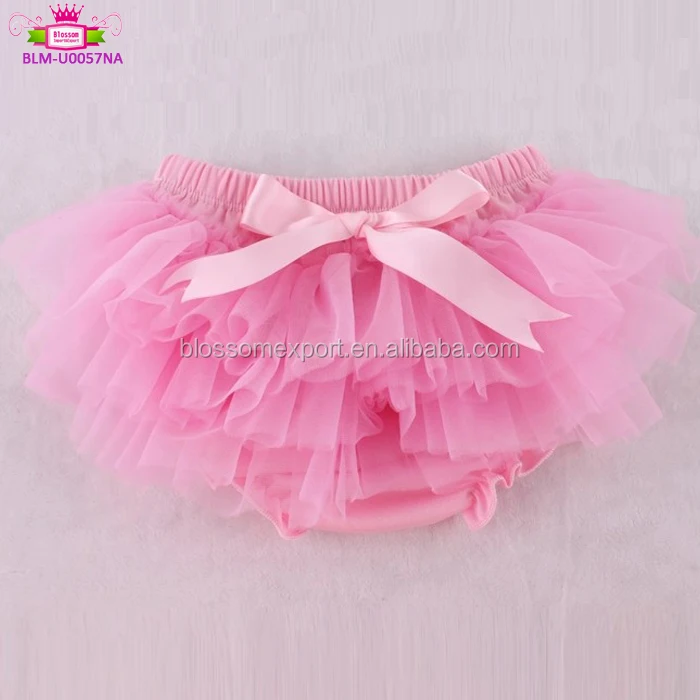 2019 Wholesale Newborn Baby Clothing Chiffon Infant Girl Tutu Bloomers Baby Culottes underwear ruffle bloomers with Bow