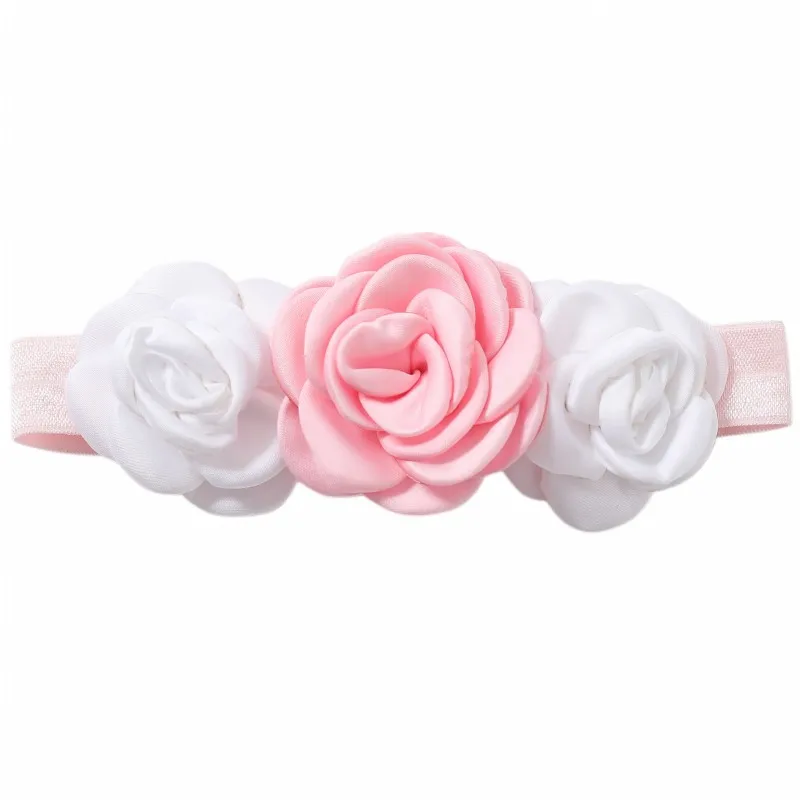 Hot Sale Ivory Hair Accessories Elastic Hair Flower Baby Girl Headband