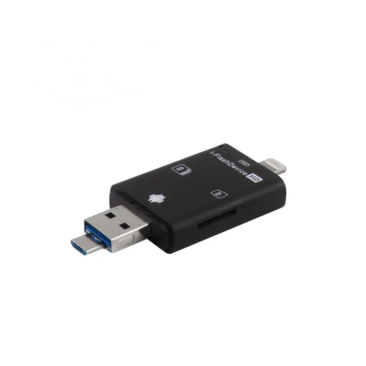 Free Sample OTG Card reader USB Flash Drive with memory card For iphone IOS Android
