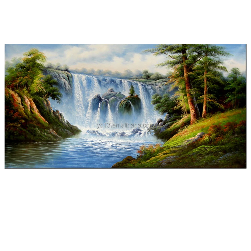 waterfall Chinese scenery CT-367 on canvas Artwork oil painting