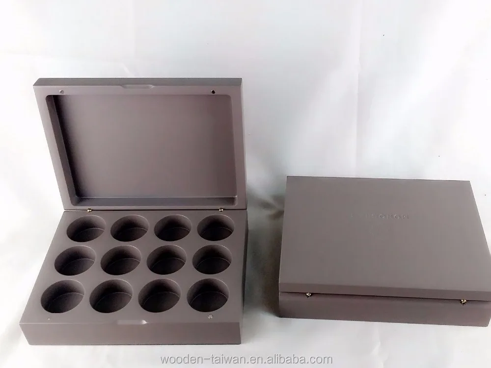 12 holes Wooden Box for Coffee Capsule / mini bottles display Gift Box