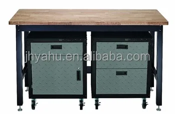 High Quality Luxurious Rubber Wood Work Table Office Desk Garage Workbench