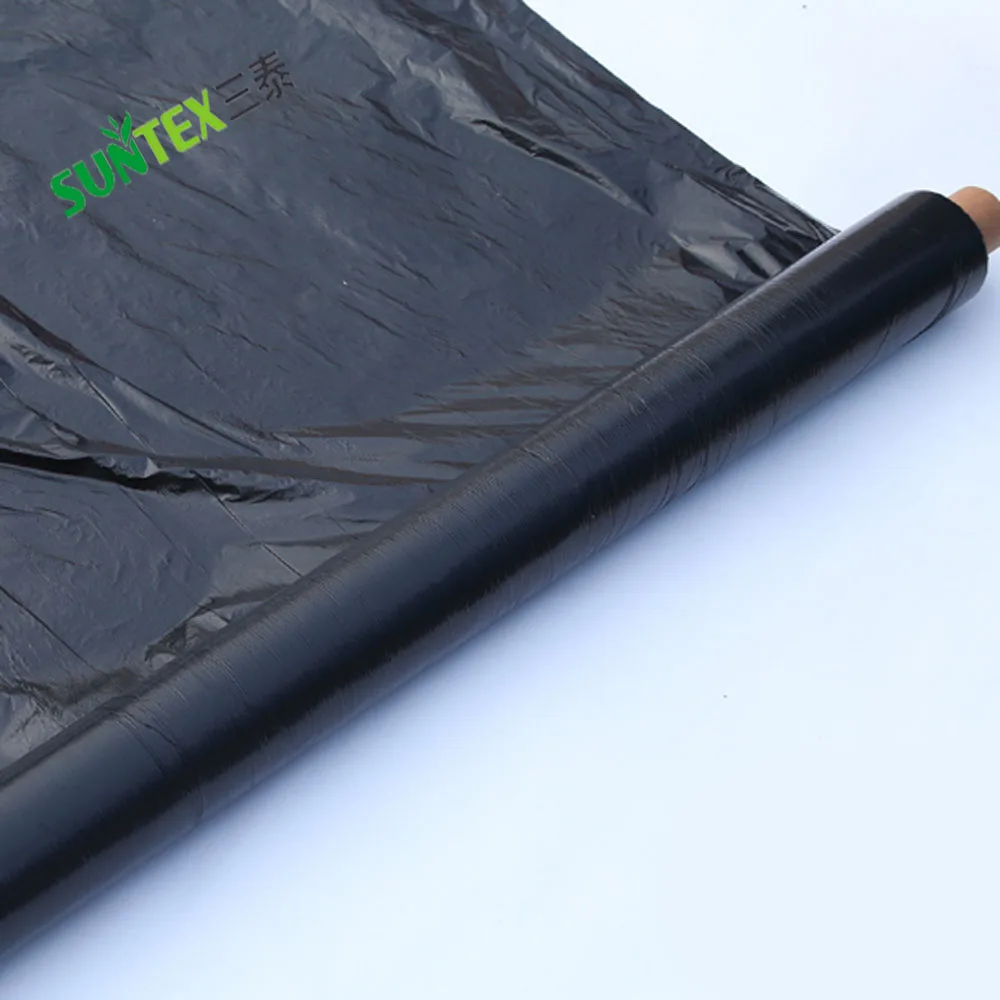 Strawberry Greenhouse Ground Cover Poly Film 20 Micron Black Pest Control Mulch Film 1*500m