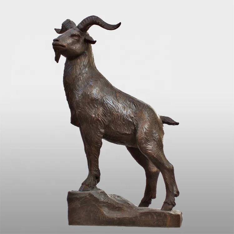 Life size animal bronze antelope sculpture big horn sheep statue for garden