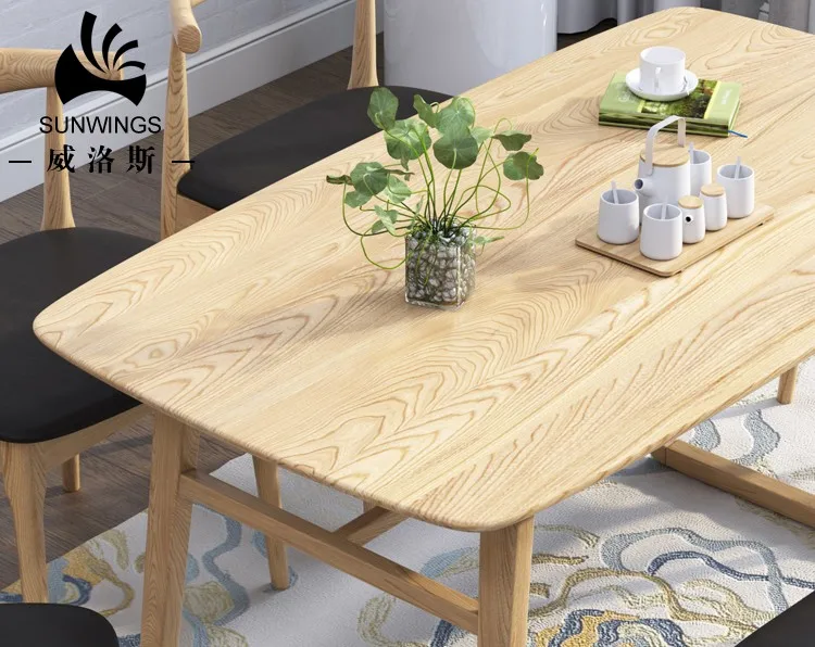 Dining Table Home Furniture Classic Recycled Pine Wood Dinning Table with 4 Chairs Set Rectangular Wooden Modern Traditional