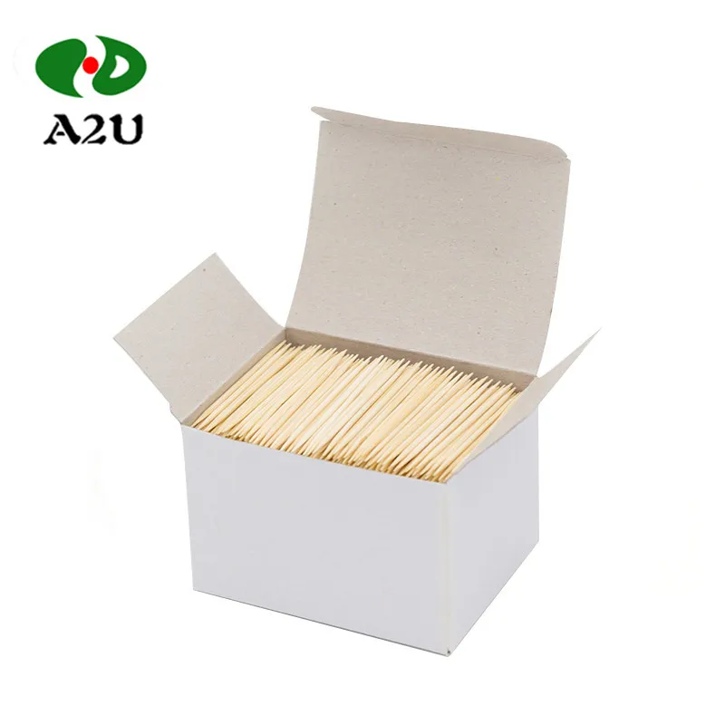 Well - Polished Natural Round White Birch Mint Flavor Bamboo And Wooden Toothpick