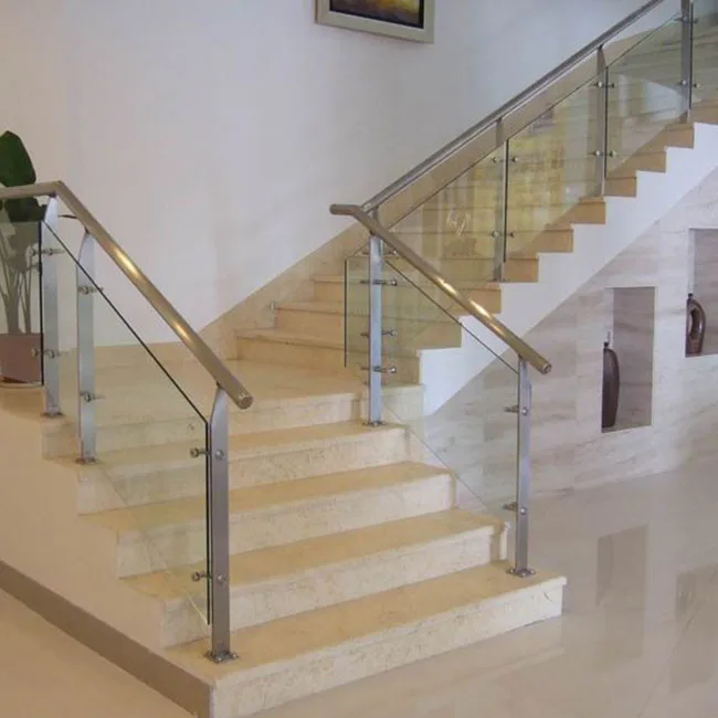DIY Installation modern glass railing design from balcony