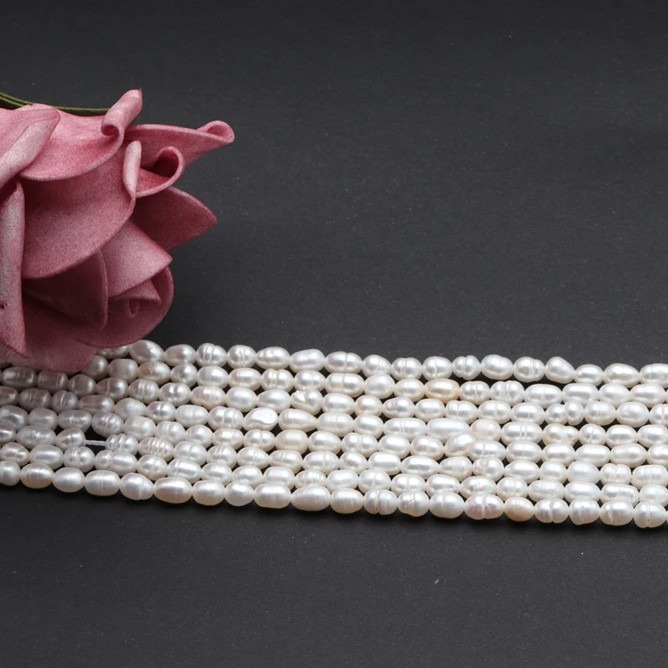 Cheap wholesale DIY 3mm natural pearl rice loose cultured freshwater pearls strand farm china
