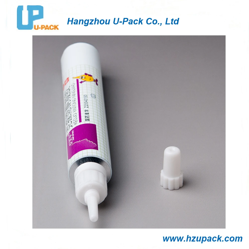 eye ointment Aluminium collapsible tube with plastic needle nose