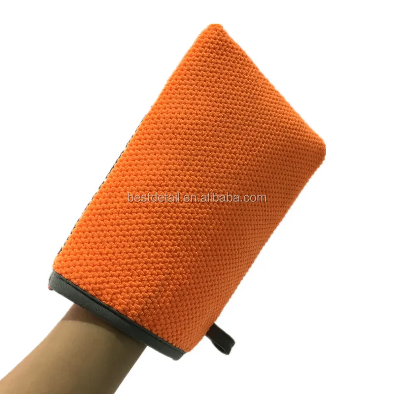 14 x 20 cm New Upgrade Version Car Care Orange Surface Paint Cleansing Wash Microfiber Auto Detailing Car Clay Mitt in box
