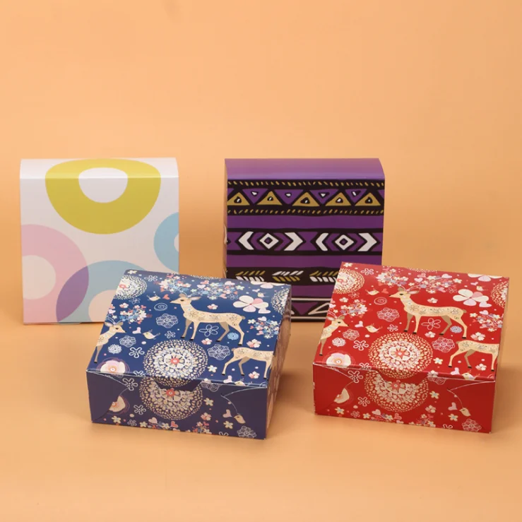 Красивая бумажная упаковочная коробка для печенья и конфет оптом, коробки для кексов