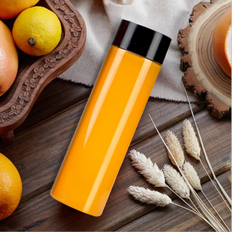 400ml 14oz food grade clear Milk tea juice Beverage round plastic PET clear water Bottle with PP lid for drinking