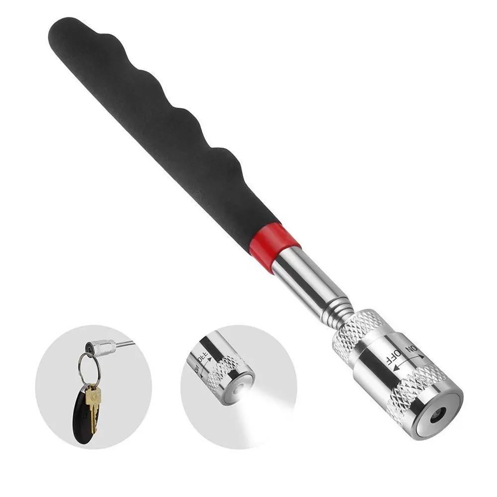 With 2 Telescopic Inspection Mirror Head & LED 5 LBS Magnetic Pick Up Tool 3pcs Inspection Tool Set